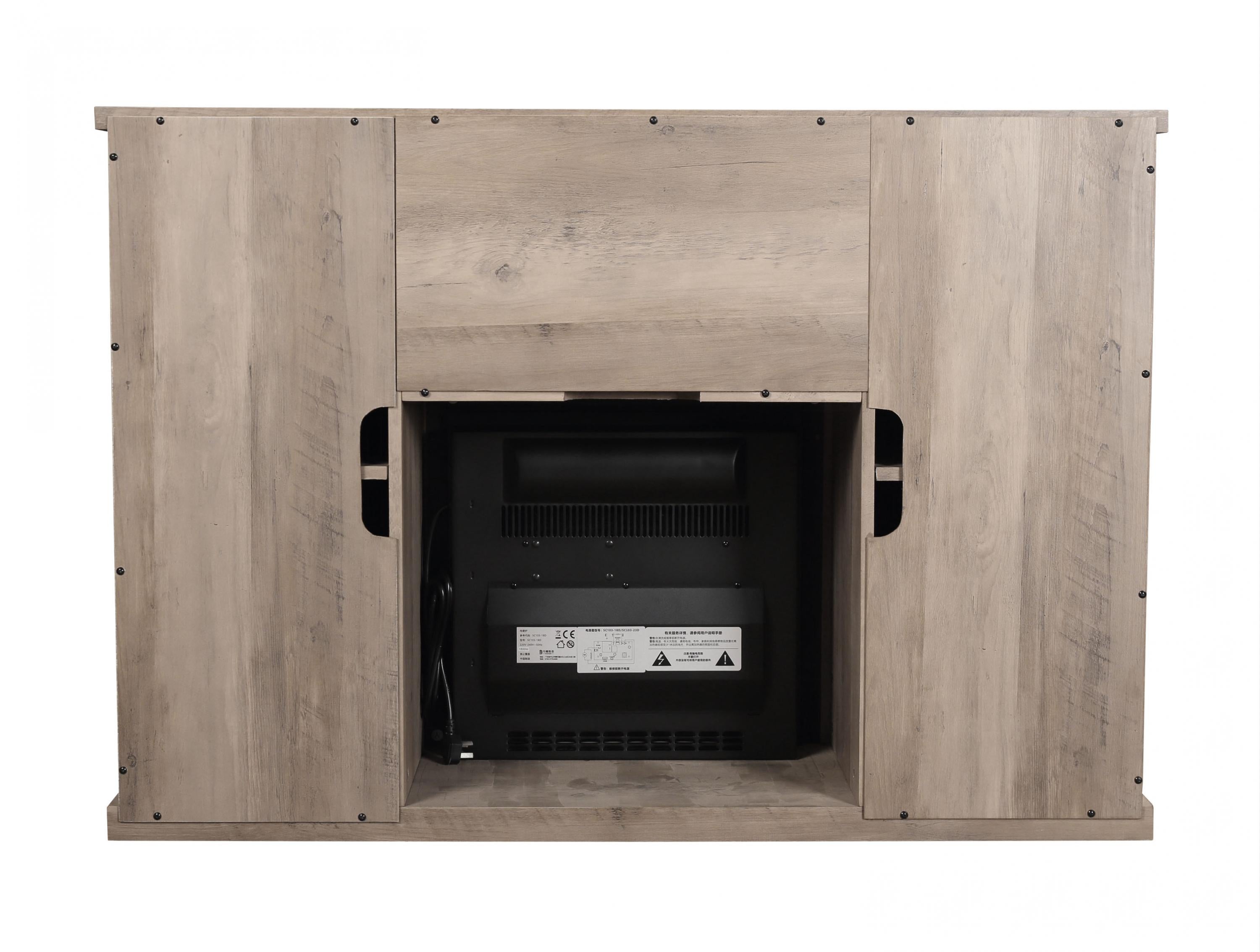 Credenza rustica con camino elettrico 2000W