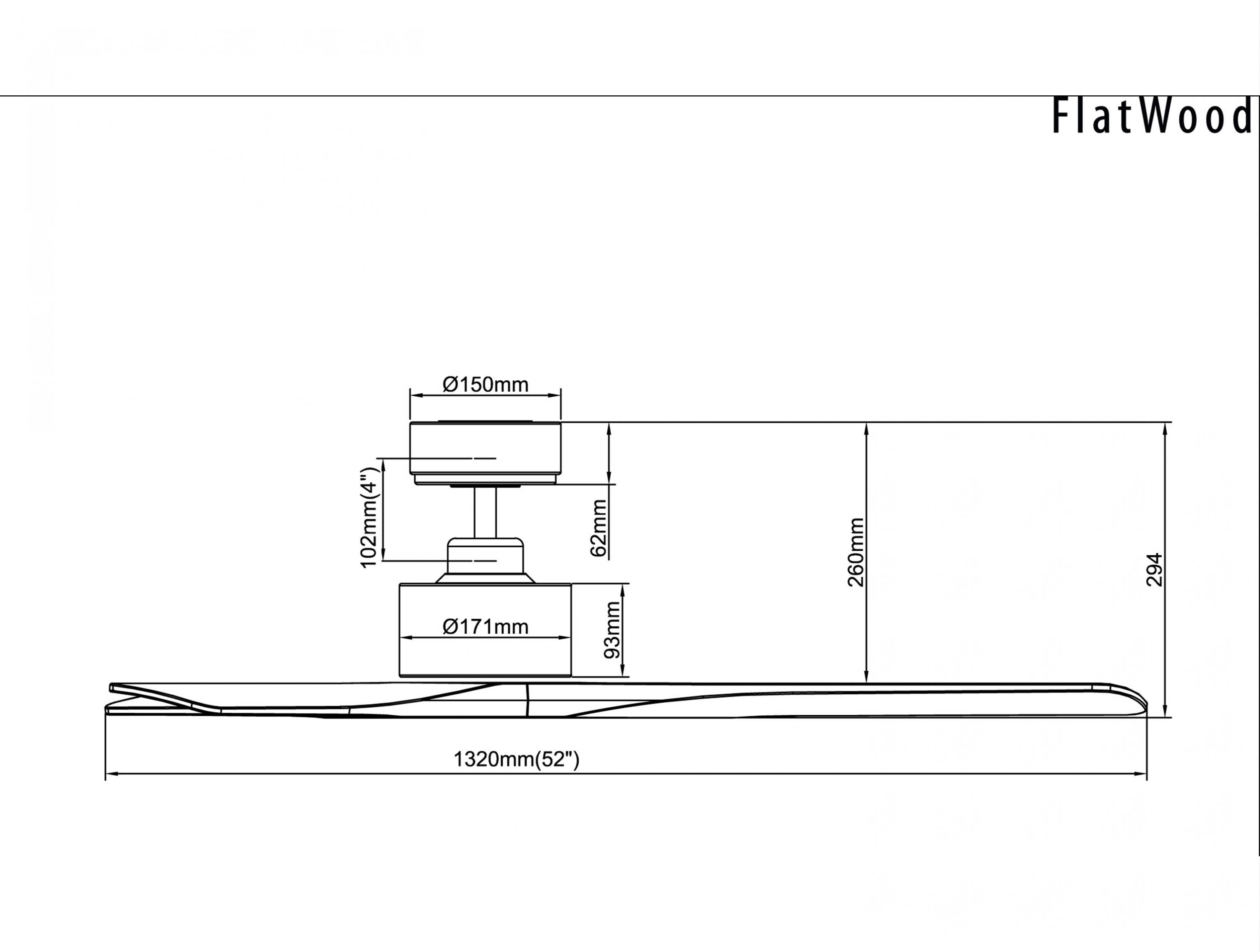 Ventilatore da soffitto ø132 cm con LED e Wifi Reversibile Hypersilence