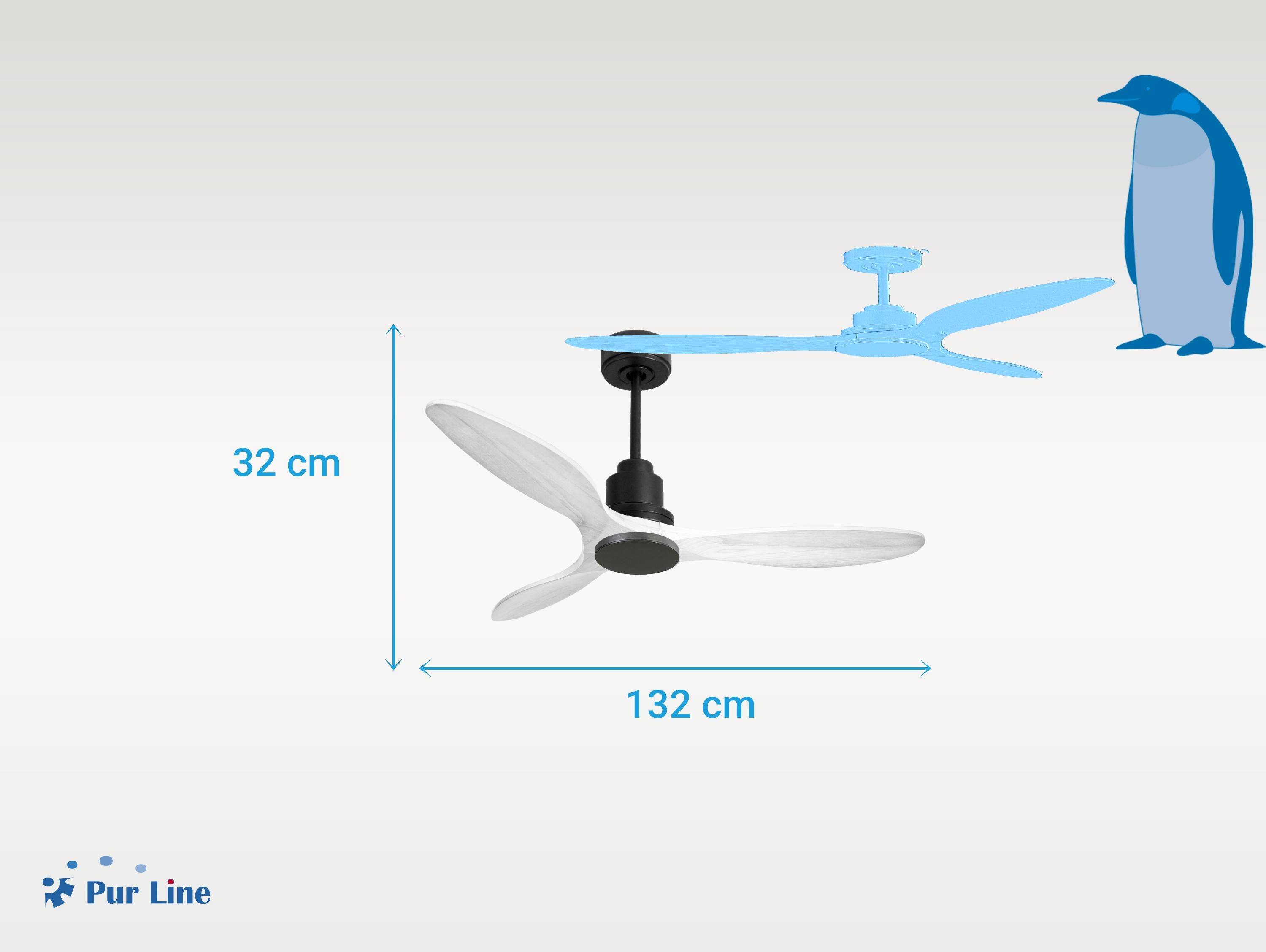 Ventilatore da soffitto Reversibile Termostato Wifi Motore CC Tetti inclinati Telecomando Hypersilence Memoria Shopify Vendible (AUTOMATICO)