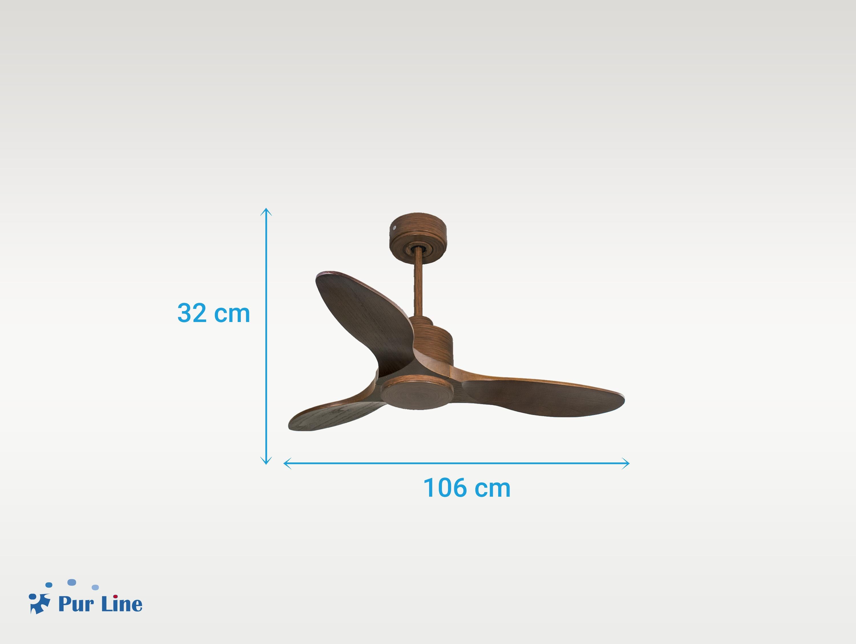 Ventilatore da soffitto Reversibile Termostato Wifi Motore CC Tetti inclinati Telecomando Hypersilence Memoria