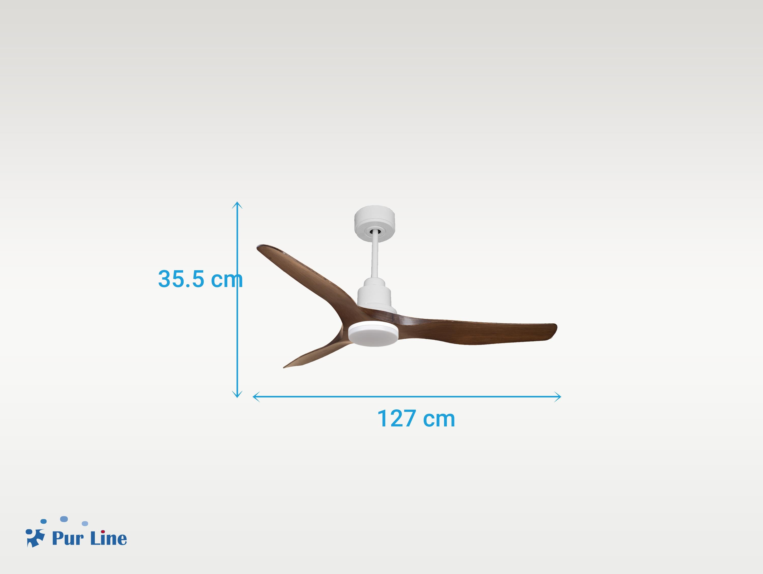 Ventilatore da soffitto Reversibile Termostato Dimmabile Wifi Motore CC Tetti inclinati Telecomando Luce a tre toni Adattatore 2/3 lame Hypersilence Memoria